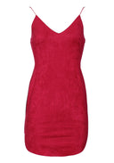Red Faux Suede Mini Dress
