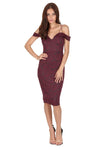 Plum Strappy Lace Midi Dress