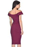 Plum Frill Detail Midi Dress