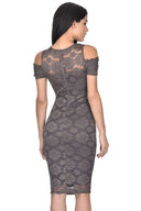 Grey Lace Bodycon Dress