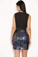 Black Multi Sequin Dress