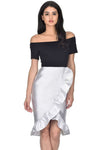 Black Silver 2 in 1 Frill Skirt Dress