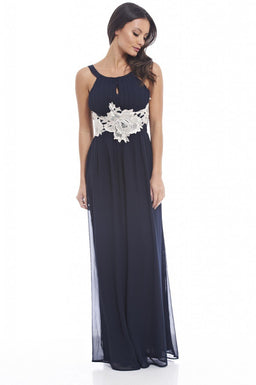 High Front Crochet Detail Maxi Dress