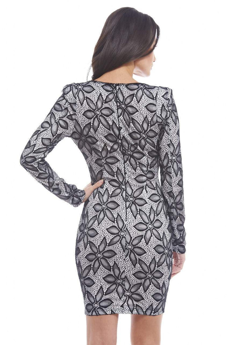 Wrap Front Long  Sleeved Dress