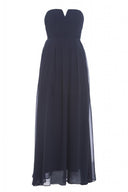 Chiffon Pleat Front Plain Maxi Dress