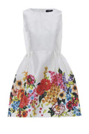 Floral Bottom Print Skater Dress