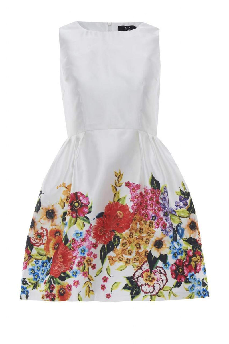 Floral Bottom Print Skater Dress