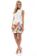 Floral Bottom Print Skater Dress