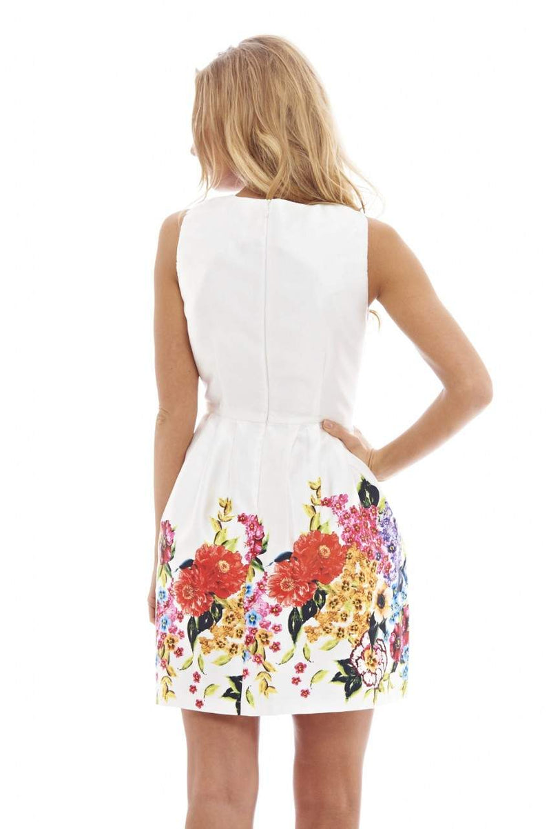 Floral Bottom Print Skater Dress