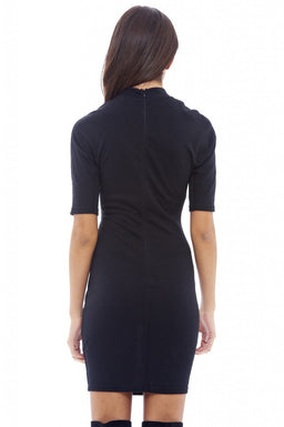 Short Sleeved Keyhole Bodycon Dress