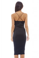 Plunge Front Split Bodycon Dress