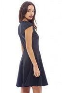 Mesh Insert Skater Dress