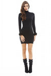 Faux Fur Cuff Bodycon Dress