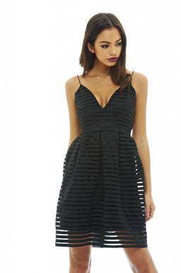 Strappy Elasticated Skater Dress