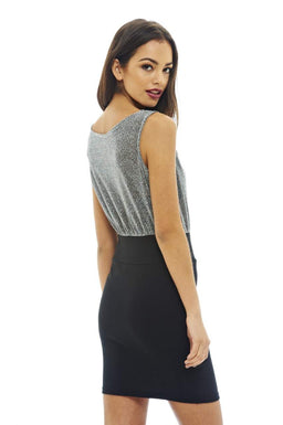 2 in 1 Metallic Dress