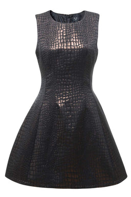 Metallic Skater Dress
