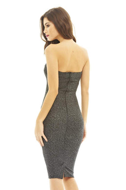 Metallic Boobtube Midi Dress