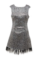 Feather Edged Metallic Dress