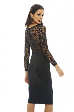 Sequin Top Bodycon Midi Dress