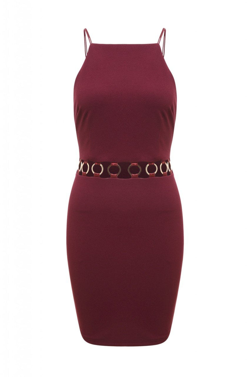 Cut Out Waist Mini Dress