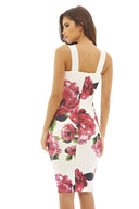 Zip Detail Floral Bodycon Dress