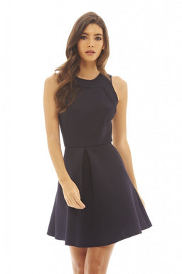 Raw Edged Scuba Skater Dress