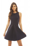 Raw Edged Scuba Skater Dress