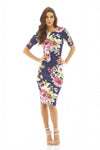 Bold Printed Floral Bodycon Dress