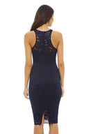 Cut In Neck Lace Bodycon Dress