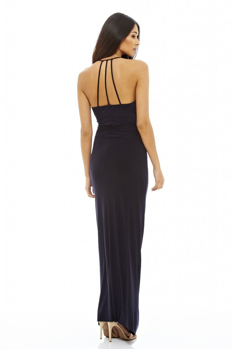 Ruched Slinky Maxi Dress