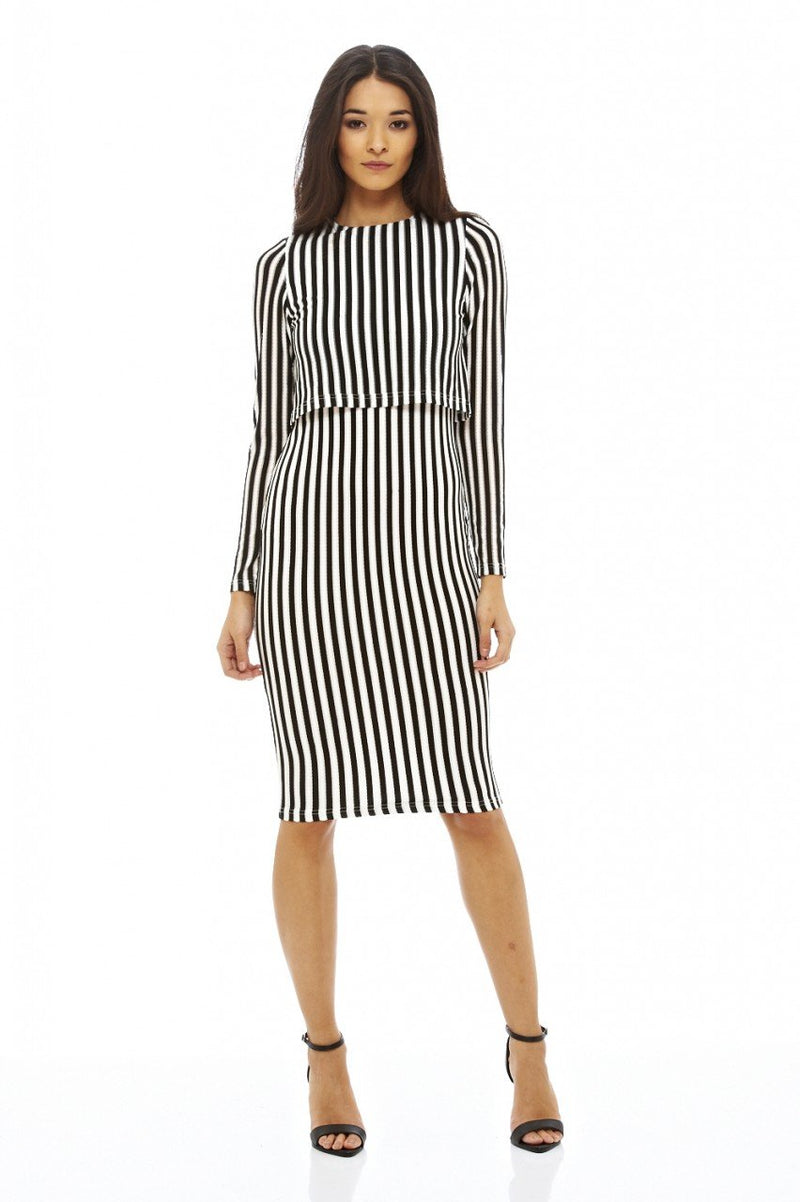 Stripey Over Lay Dress