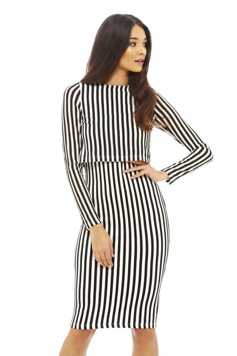 Stripey Over Lay Dress