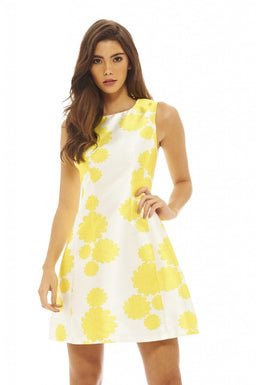 Bright Floral Print Skater Dress