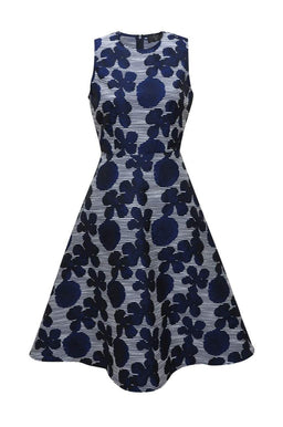 Embroidered Midi Skater Dress