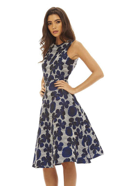 Embroidered Midi Skater Dress