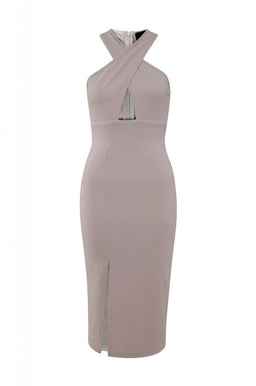 Pink Crossover Midi Dress