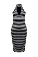 Striped Bodycon Midi Dress
