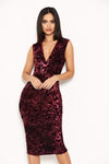 Plum Sequin Velvet Midi Dress