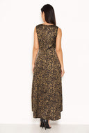 Khaki Animal Print Maxi Dress