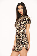 Leopard Print Curve Hem Dress