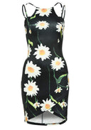 Multi Strap Printed Bodycon Mini Dress