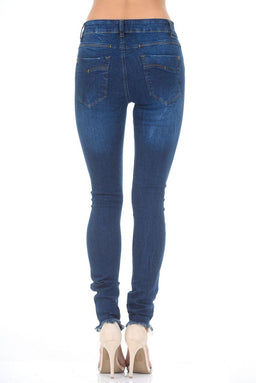 Blue Fray Hem Jeans