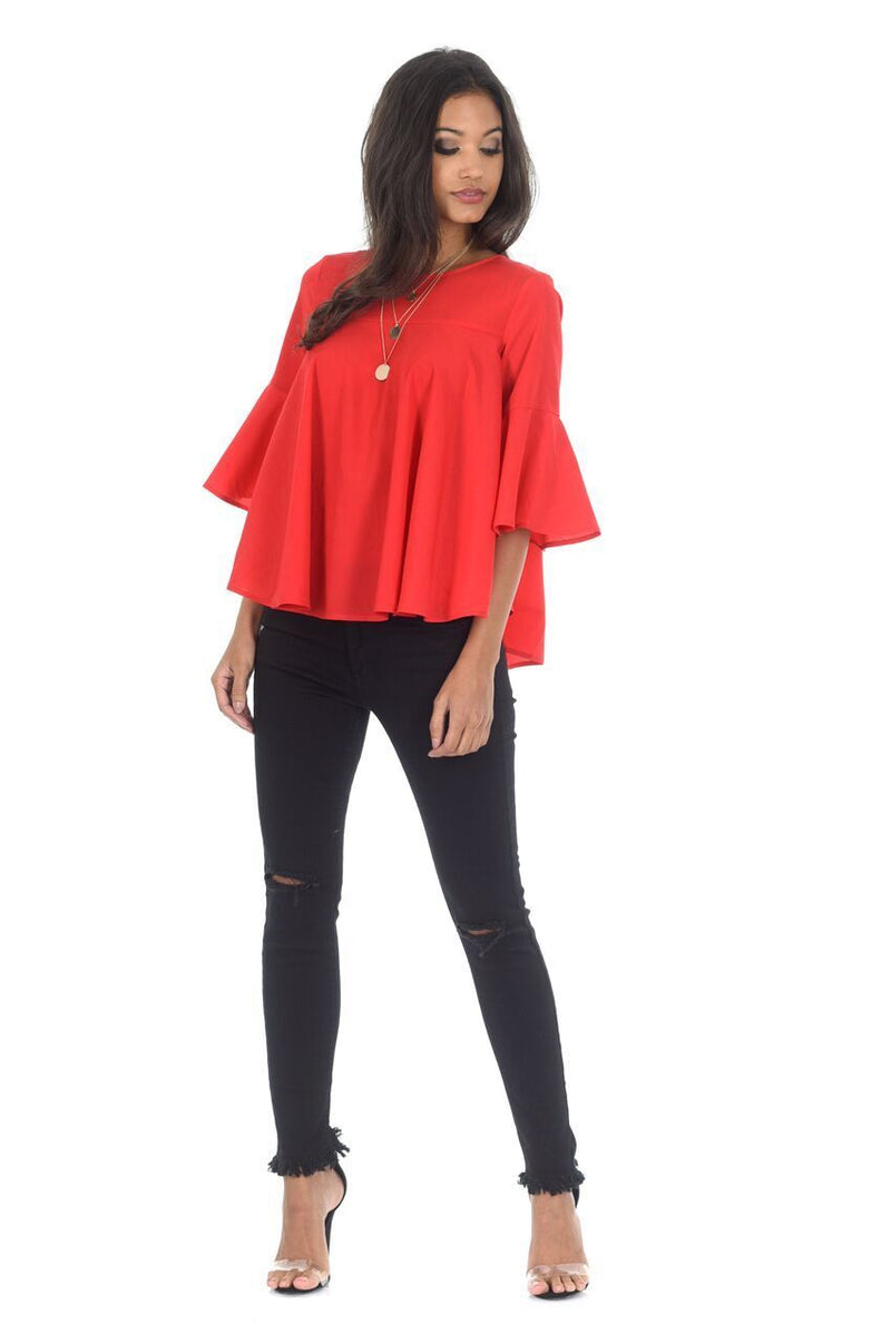 Red Frill Top