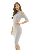 Cut Out Ribbed Knit Dress