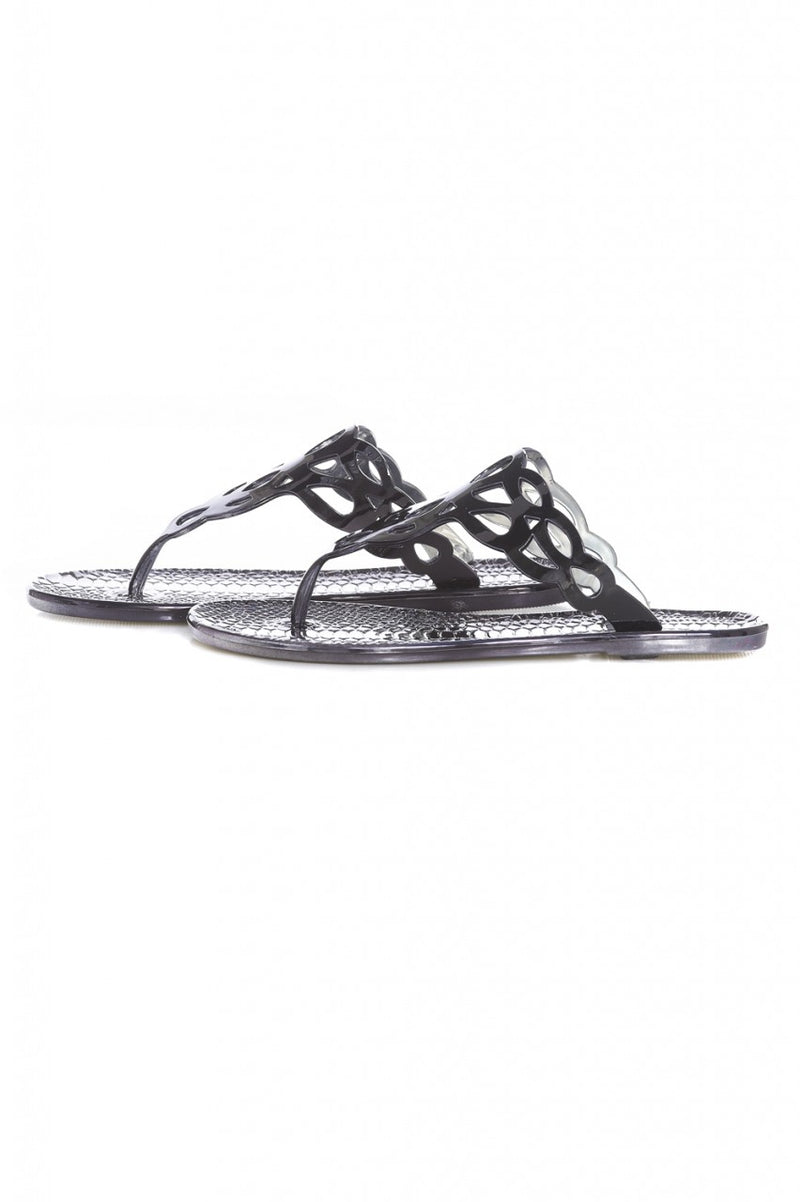 Metallic Cut Out Flip Flops