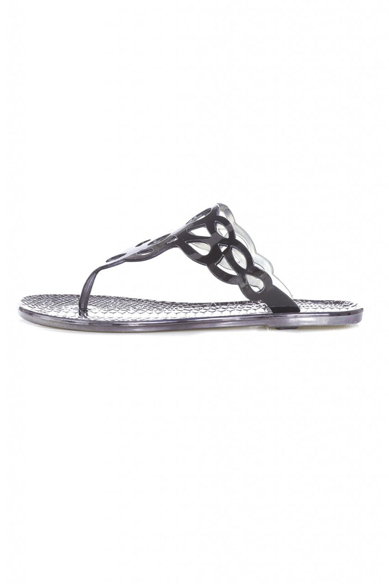 Metallic Cut Out Flip Flops