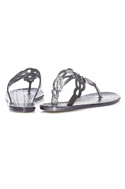 Metallic Cut Out Flip Flops