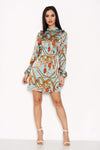 Duck Egg Chain Print Dress