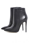 Ankle Plain Pointy Heeled Boot
