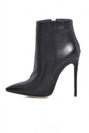 Ankle Plain Pointy Heeled Boot